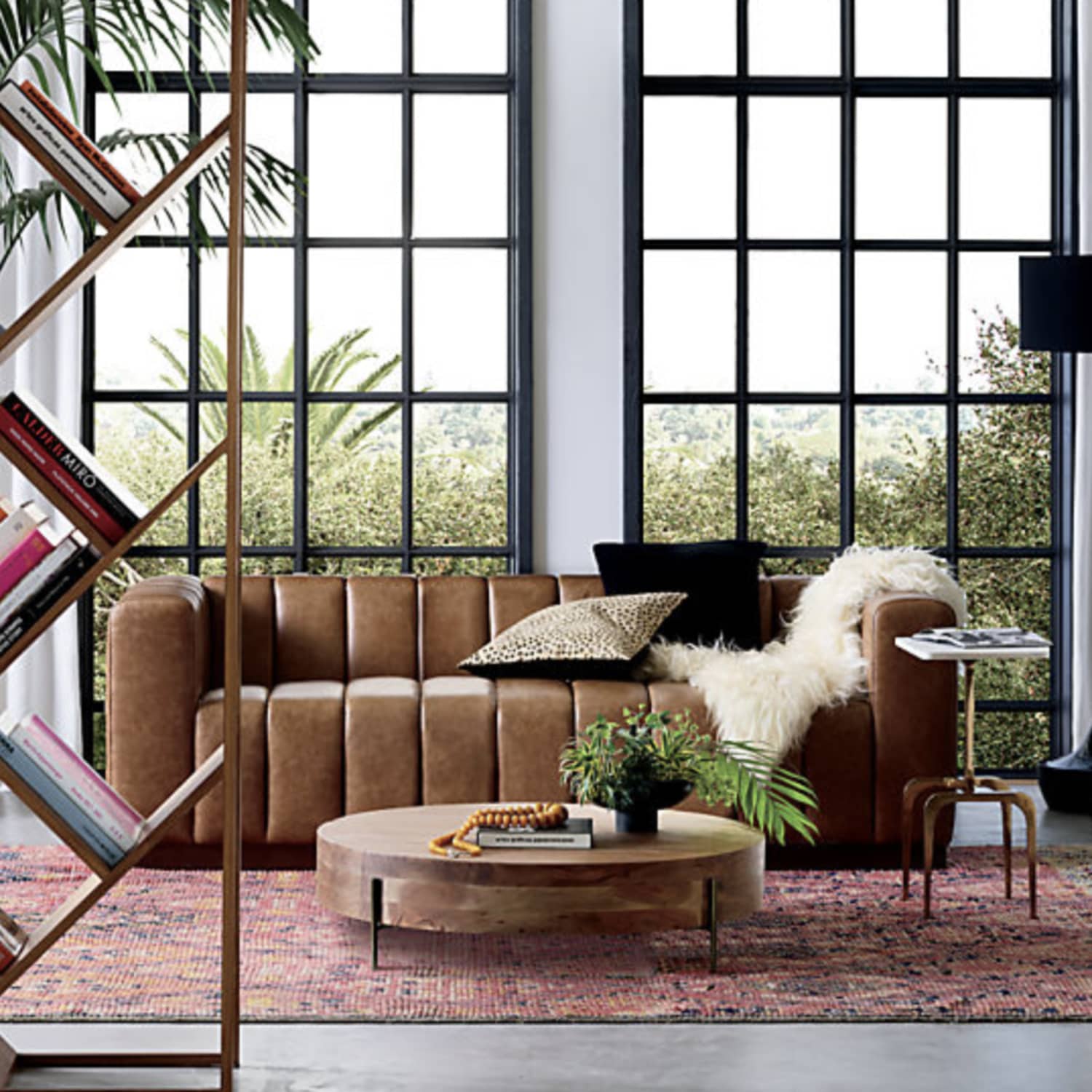 Leather couch shop cb2